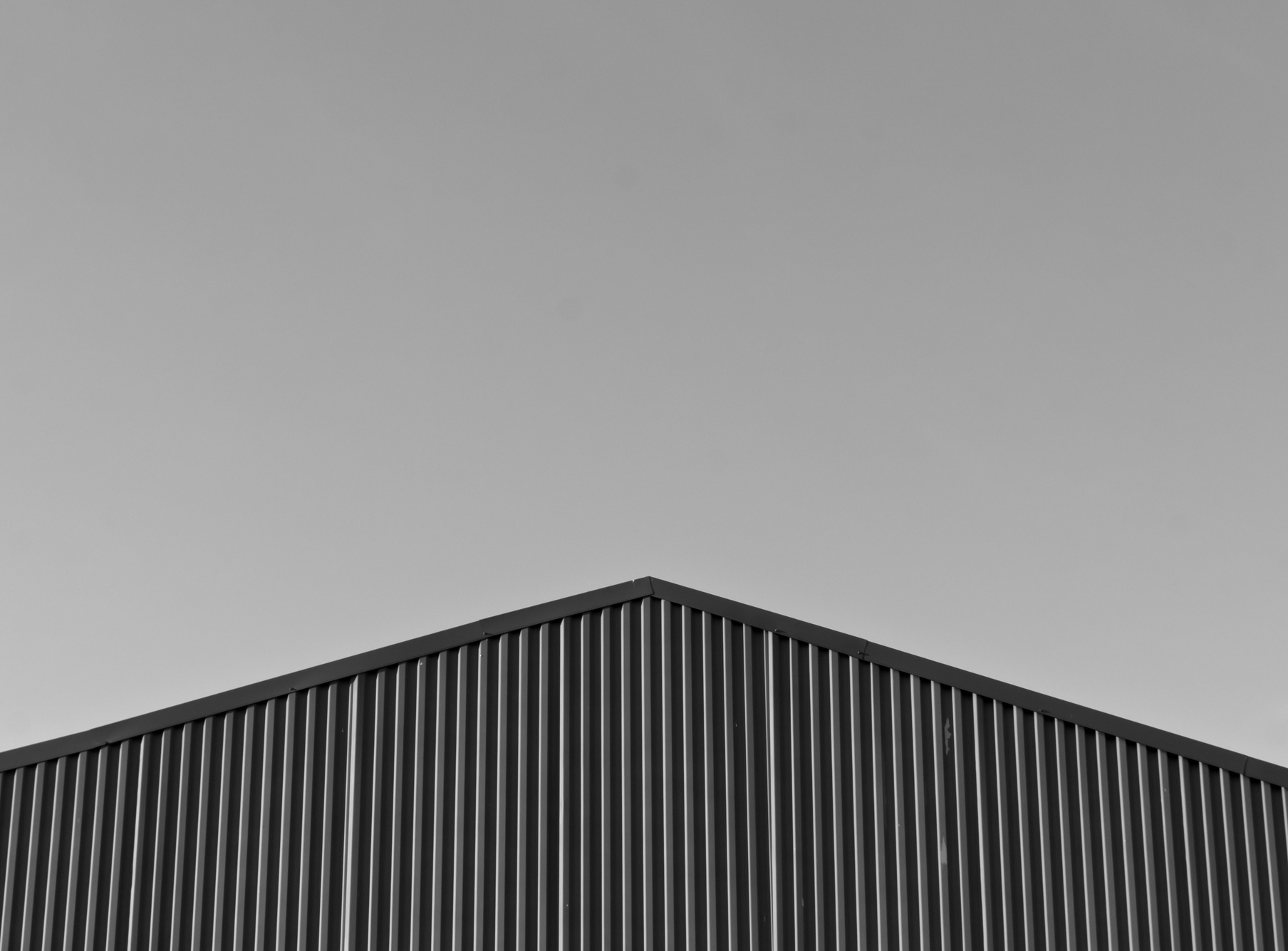 Black and white modern warehouse roof